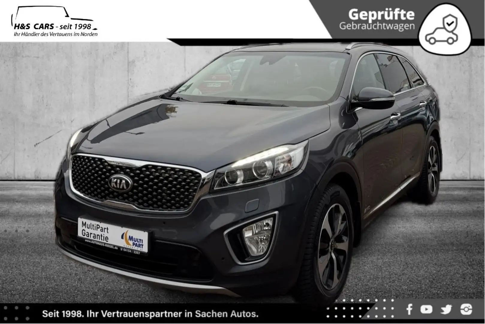 Kia Sorento AWD BI-XEN TOTW MEM NAV KAM SITZBL AHK Grau - 2