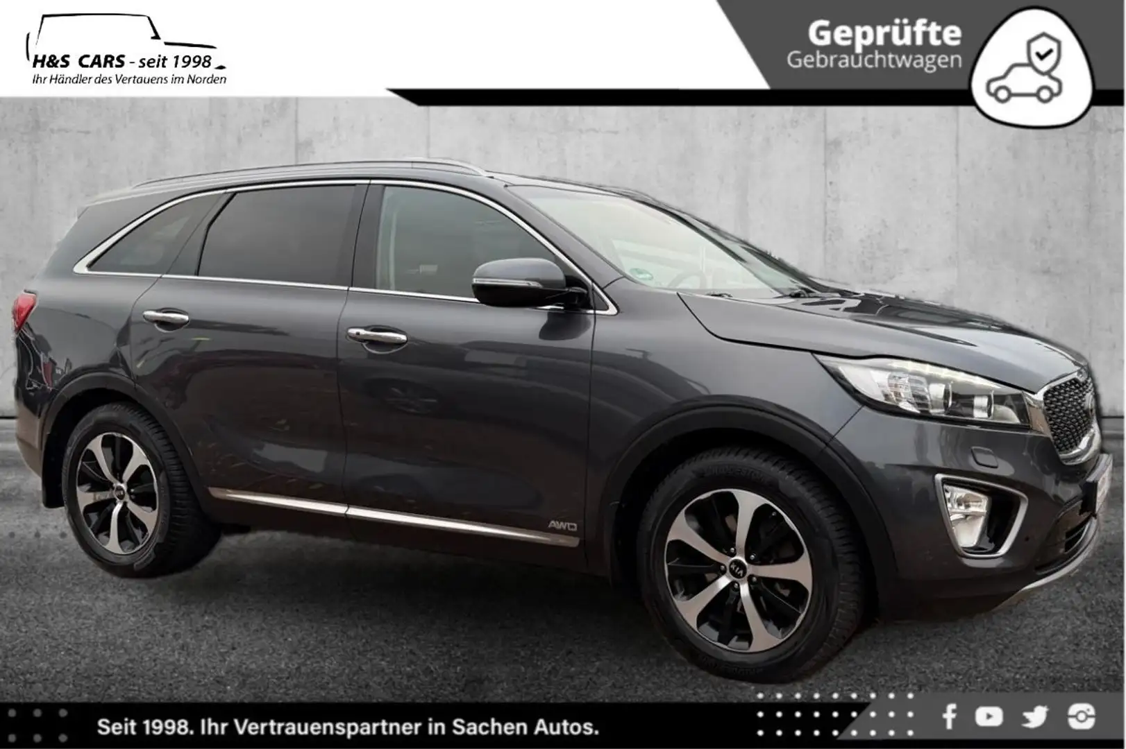 Kia Sorento AWD BI-XEN TOTW MEM NAV KAM SITZBL AHK Grau - 1