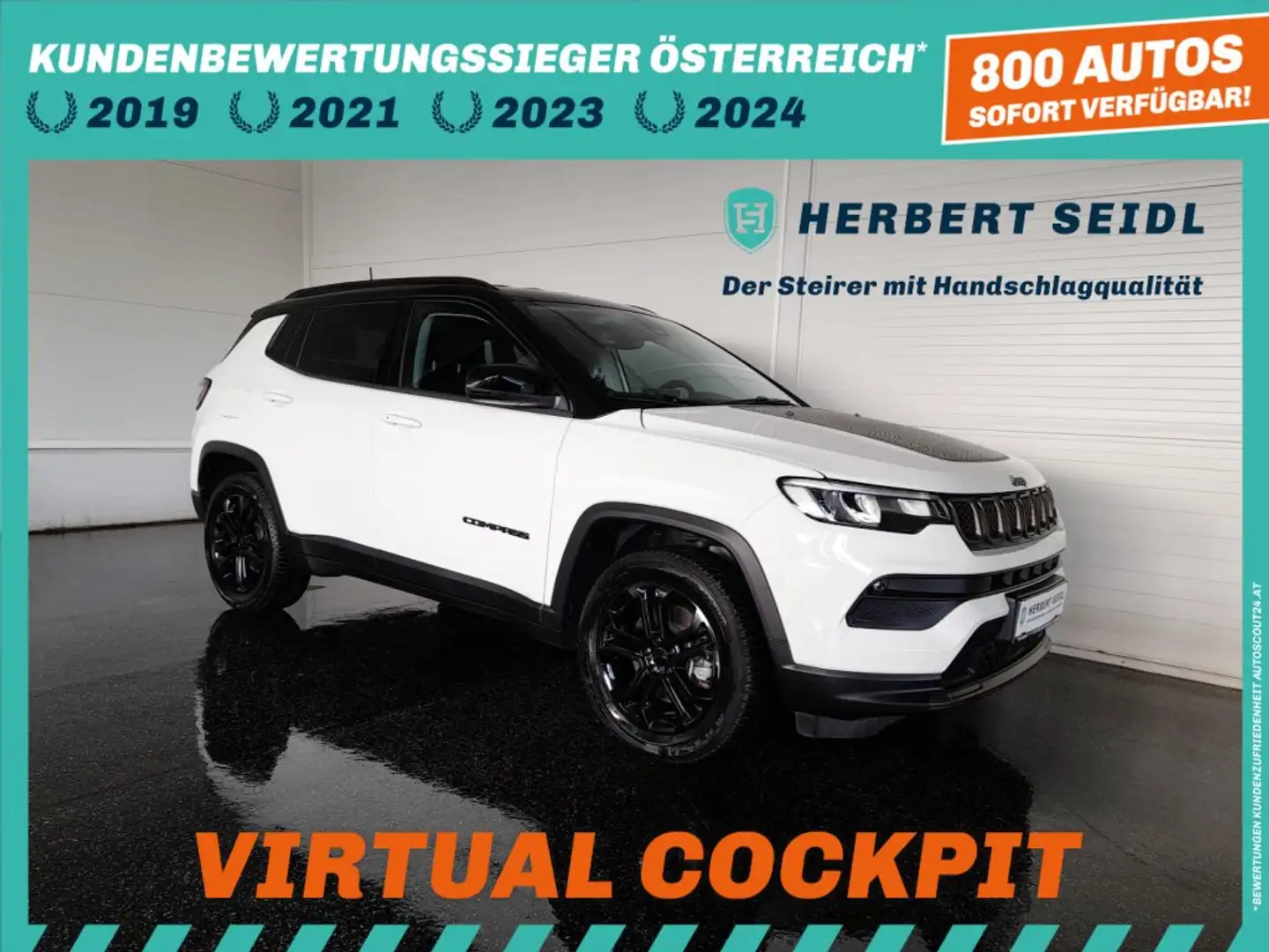 Jeep Compass UPLAND PHEV 4x4 Aut *LED / NAVI / VIRTUELL / KAMERA / ACC / 2-ZONEN-KLIMA / LENKRAD & SITZHEIZUNG* Weiß - 1