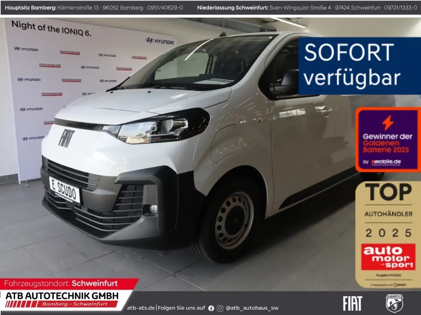 Fiat Scudo EV Serie 2 Kastenwagen L2 75kWh Comfort-, Connect- Білий - 1