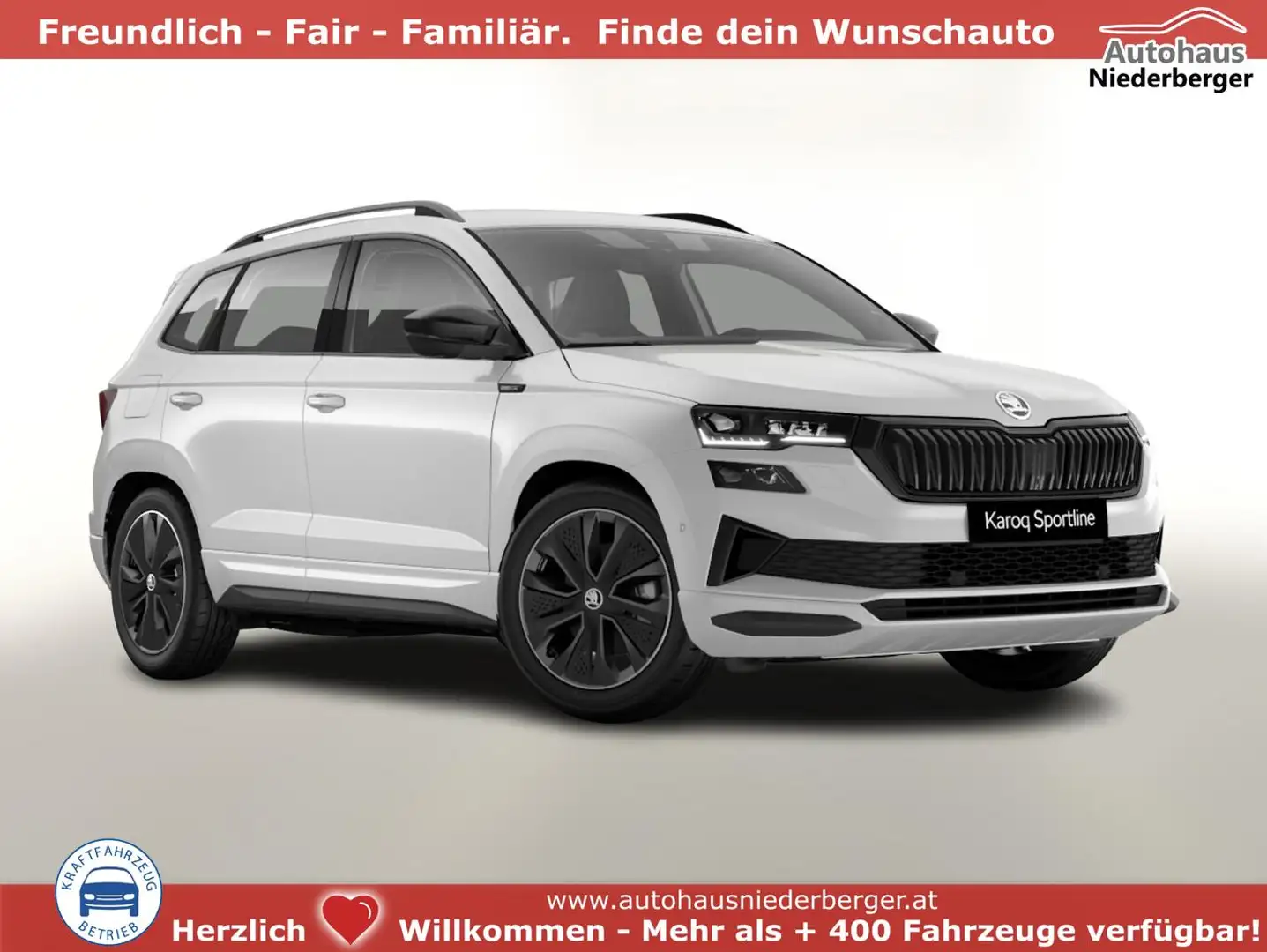 Skoda Karoq Sportline DSG Sportl AHK Matrix Nav 360° Canton... Weiß - 1