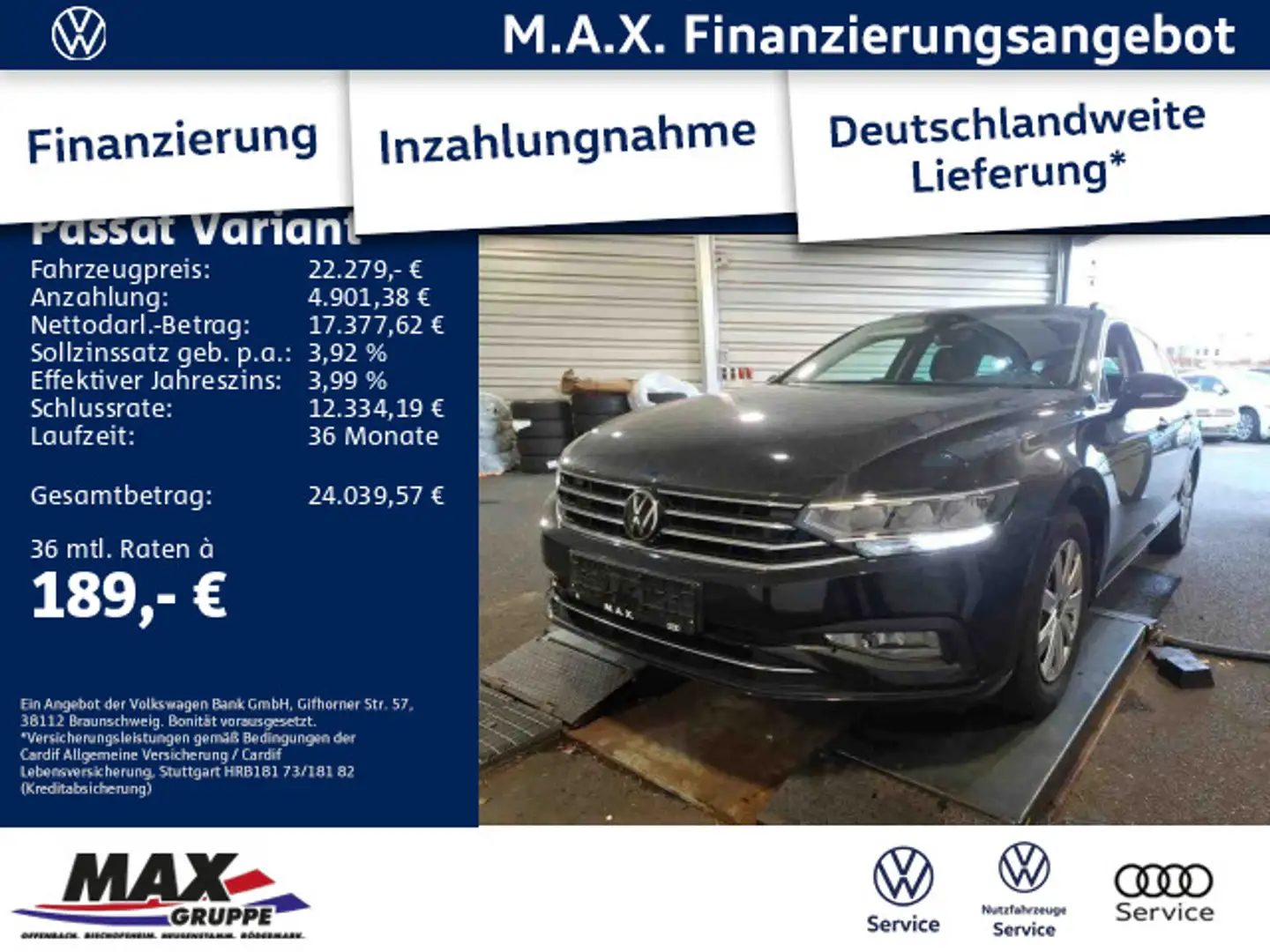Volkswagen Passat Variant 2.0 TDI DSG BUSINESS NAVI+KAMERA+ Negro - 1