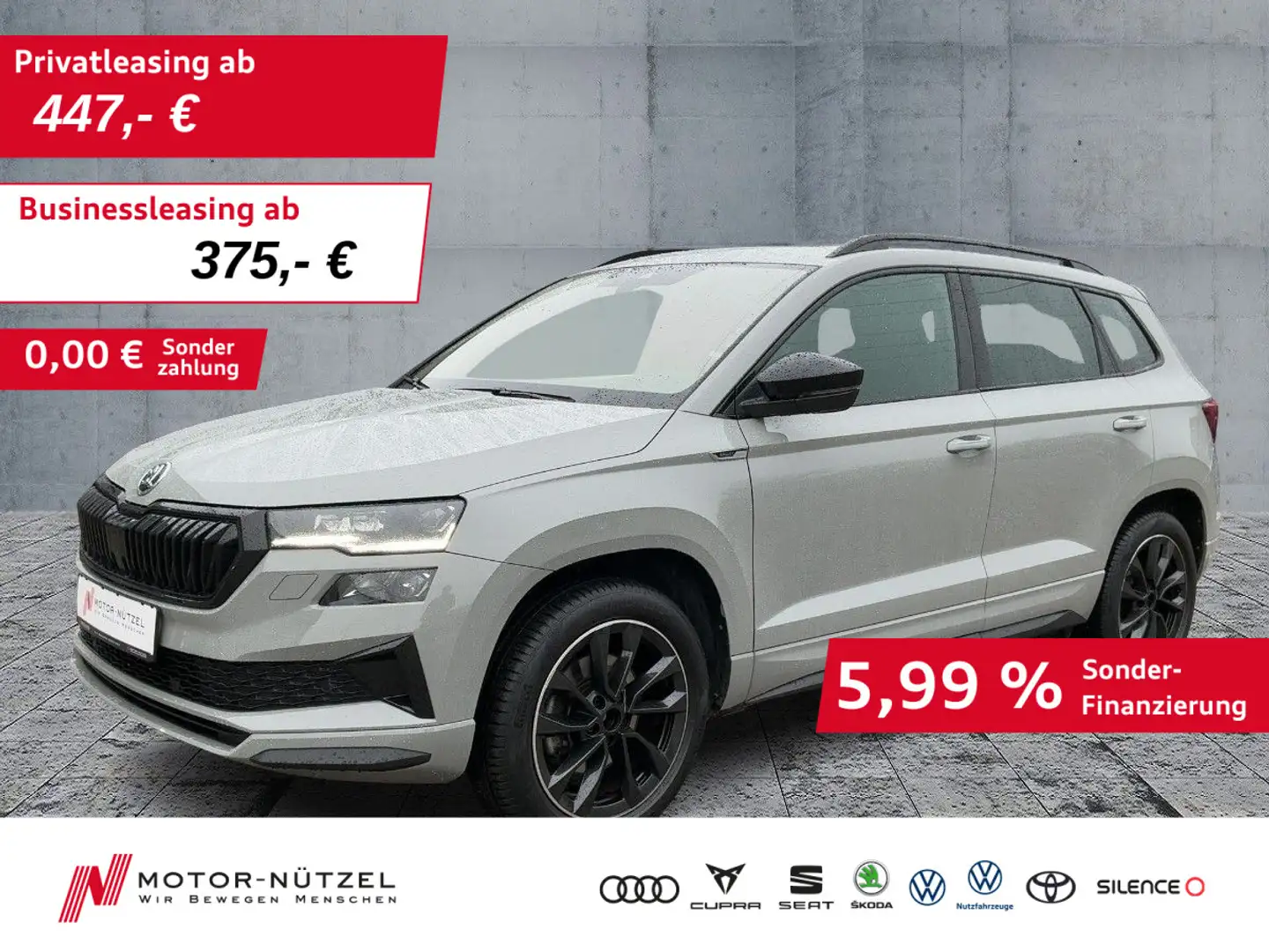 Skoda Karoq 2.0TSI DSG 4x4 SPORTLINE BEAM+PANO+ACC+NAV Grau - 1