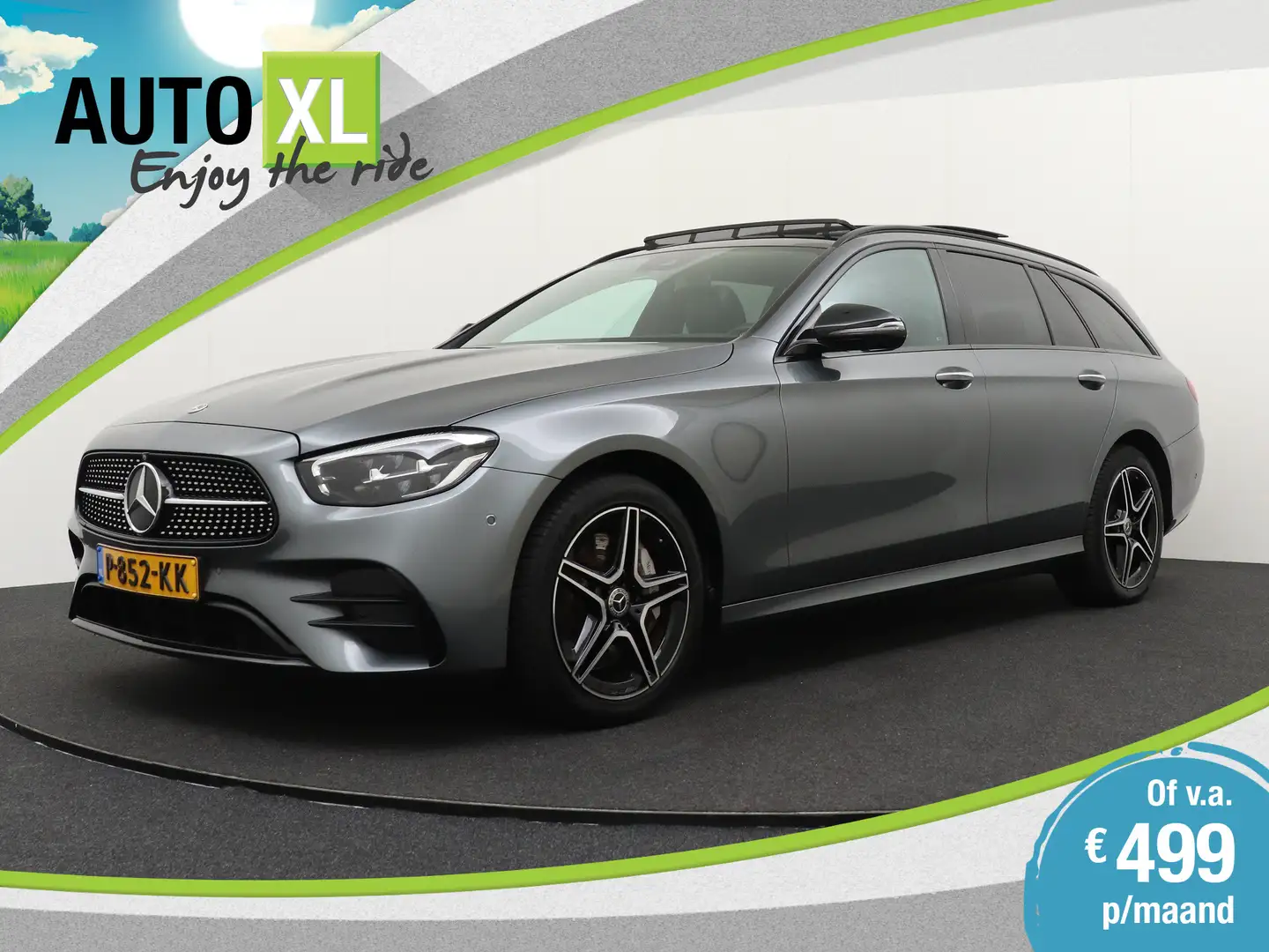 Mercedes-Benz E 300 Estate 300e AMG Pano-dak Burmester Leder Trekhaak Grijs - 1