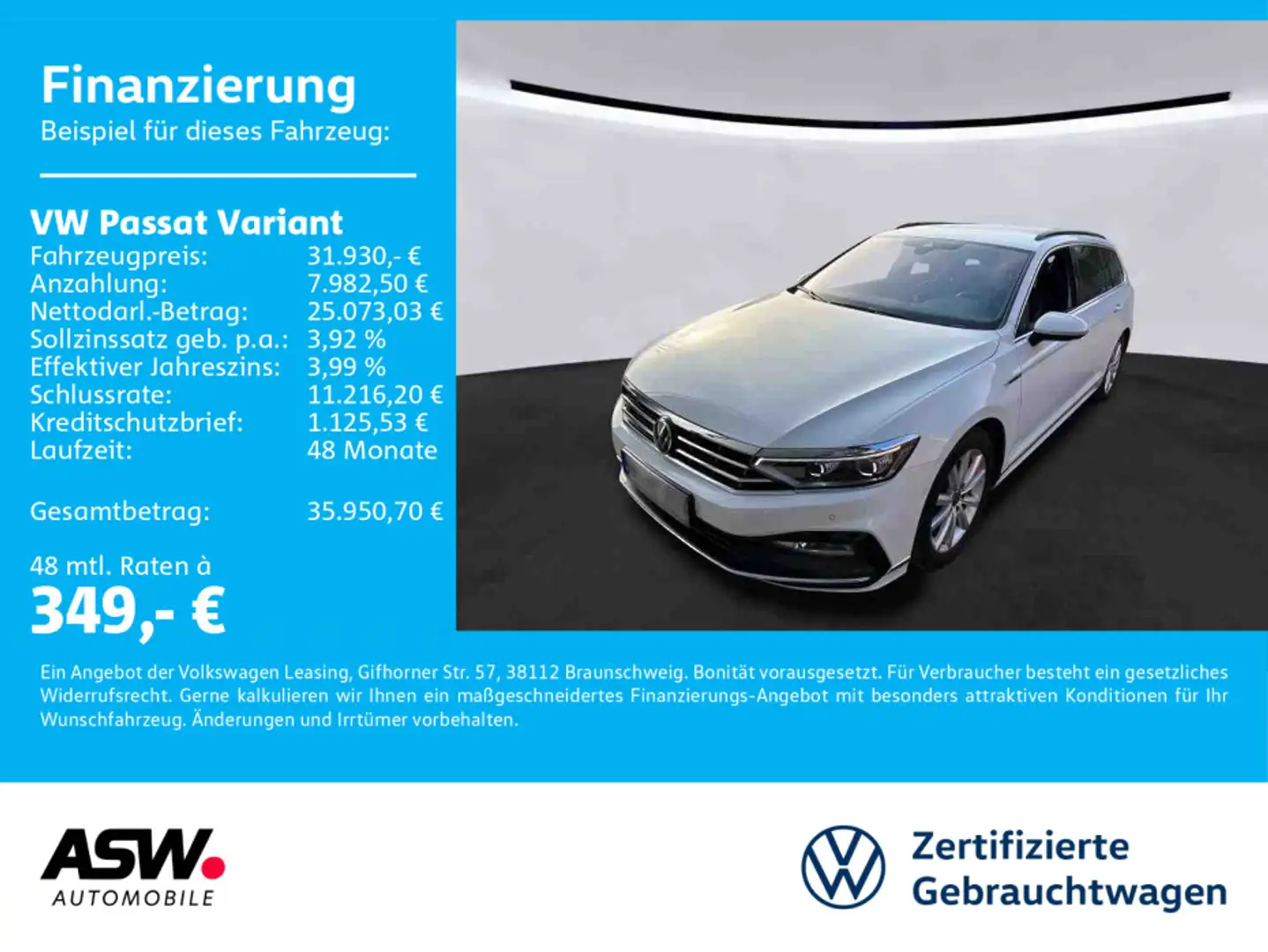 Volkswagen Passat Variant Business 2.0TDI 4M DSG R-Line AHK Weiß - 1