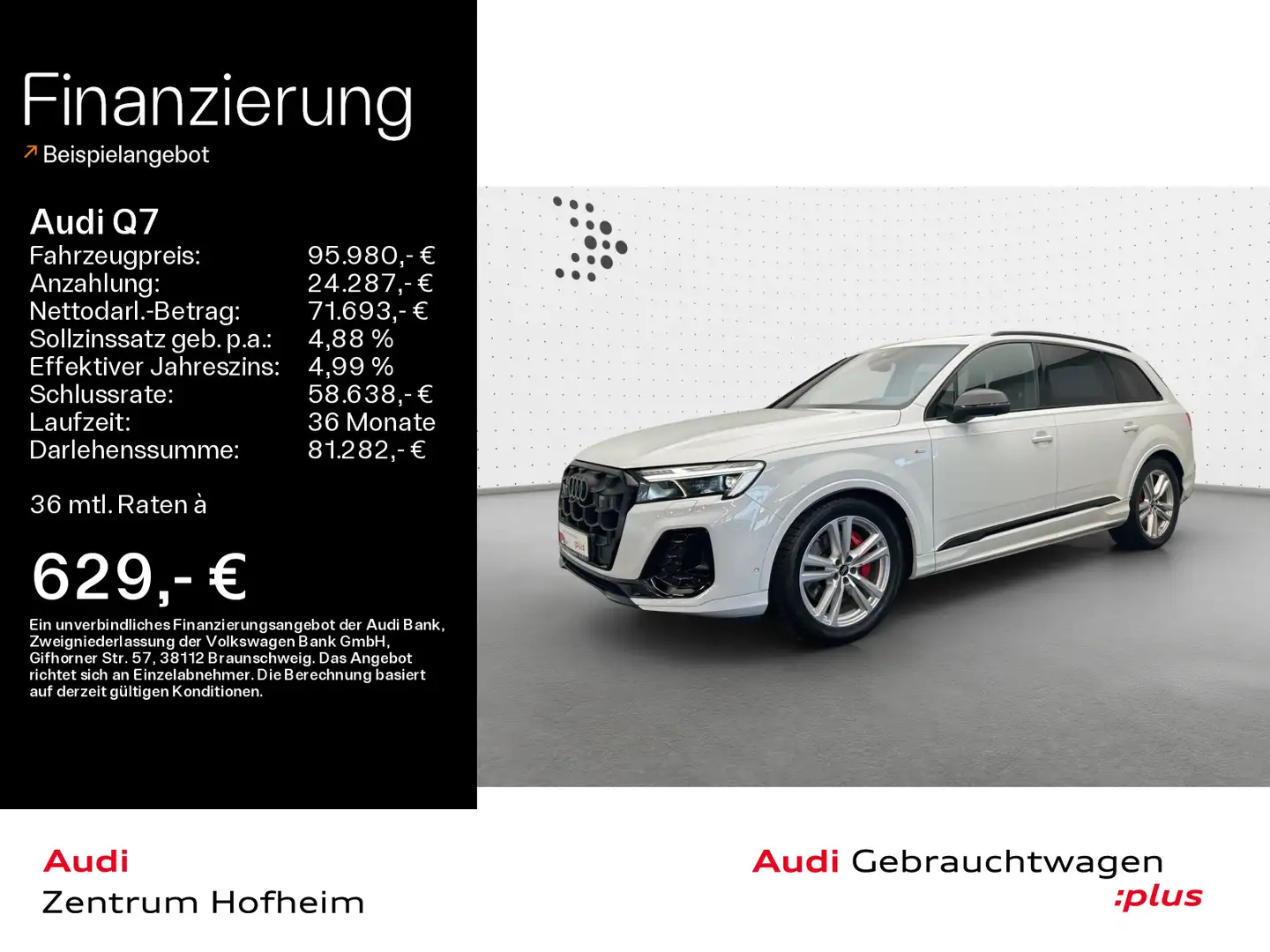 Audi Q7 50 TDI qu S line tip*EUPE 125.150*Air*B&O*HUD Weiß - 1