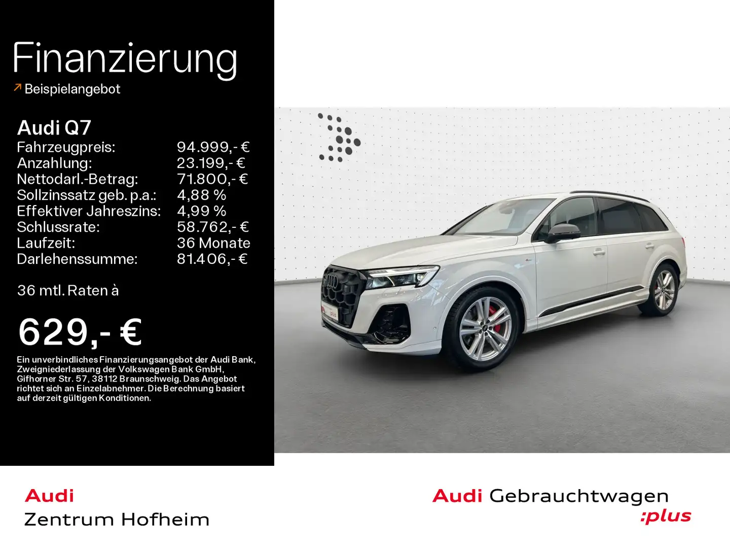 Audi Q7 50 TDI qu S line tip*EUPE 125.150*Air*B&O*HUD Weiß - 1