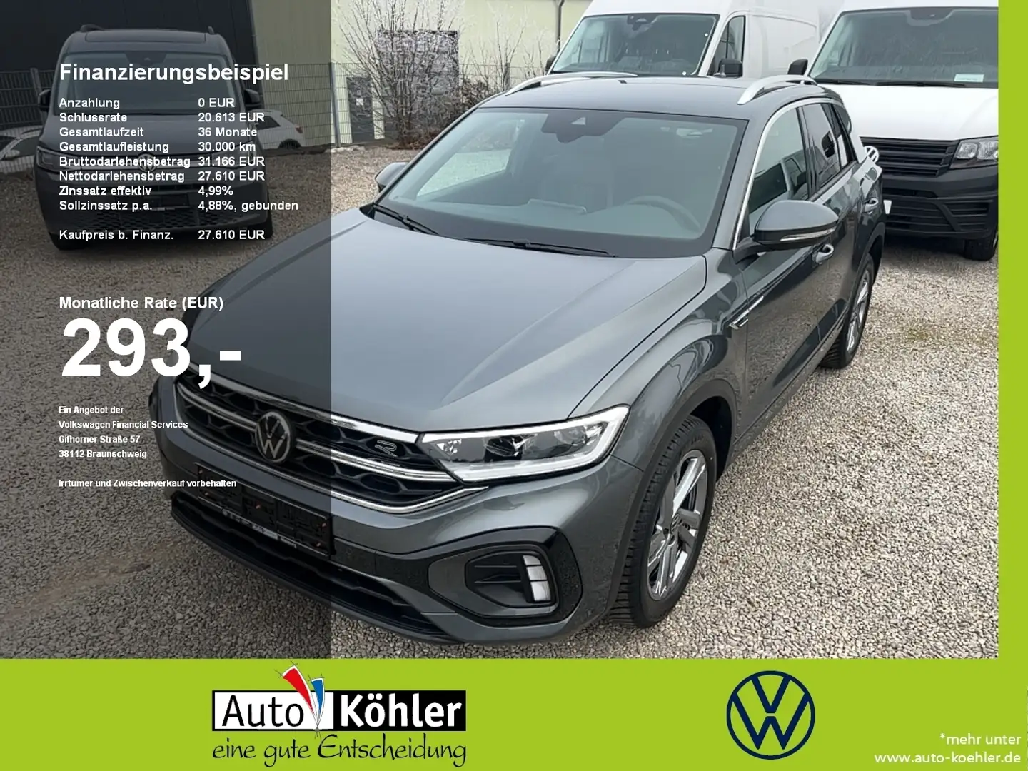 Volkswagen T-Roc R-Line TSi ACC+AHK+LED+Virt+PDC+Kamera Grau - 1