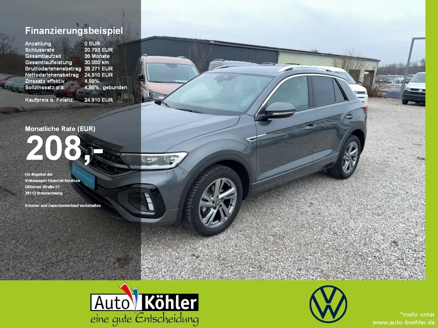Volkswagen T-Roc R-Line TSi ACC+AHK+LED+Virt+PDC+Kamera Grau - 1