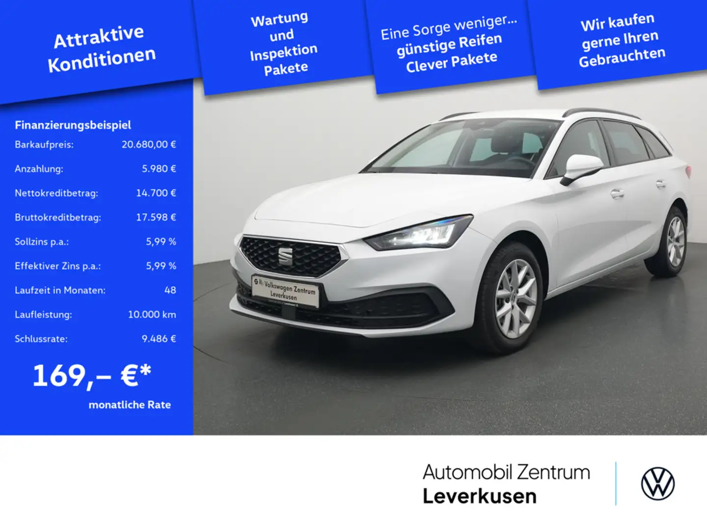 SEAT Leon ST Style DSG ACC KAM KEYLESS APP LED SHZ Weiß - 1