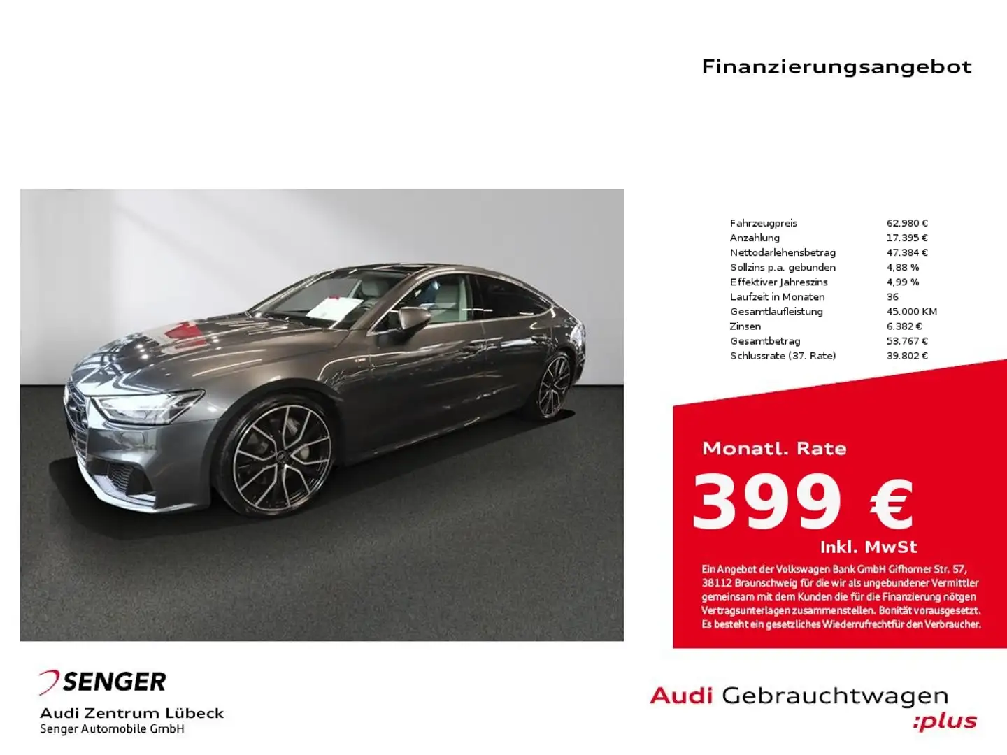 Audi A7 Sportback 55 TFSI quattro AHK AirSus Panorama Gris - 1