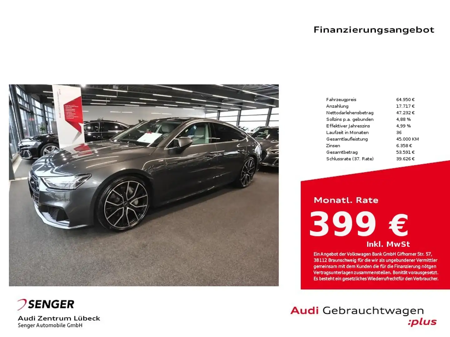 Audi A7 Sportback 55 TFSI quattro AHK AirSus Panorama Grau - 1