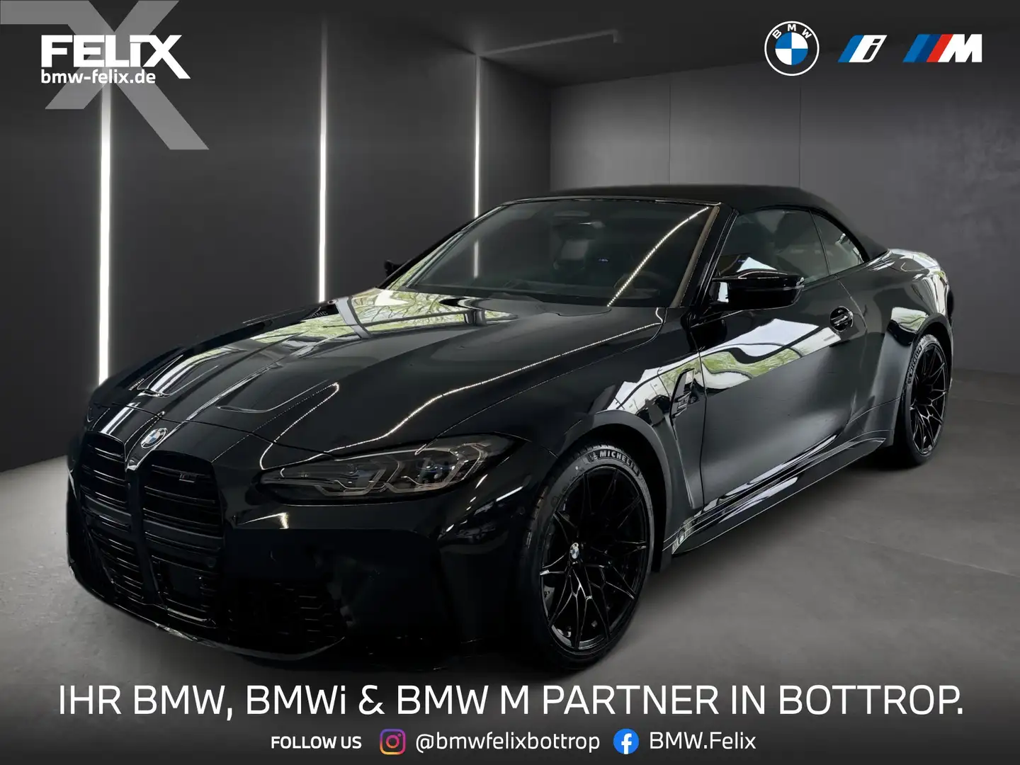 BMW M4 Cabrio  Competition xDrive OPEN-AIR+INNOVATIONPAKE Zwart - 1