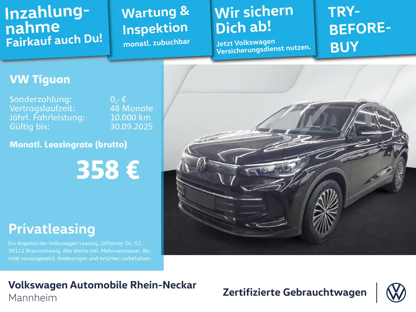 Volkswagen Tiguan 1.5 eTSI Life DSG Navi AHK Kamera uvm Grau - 1