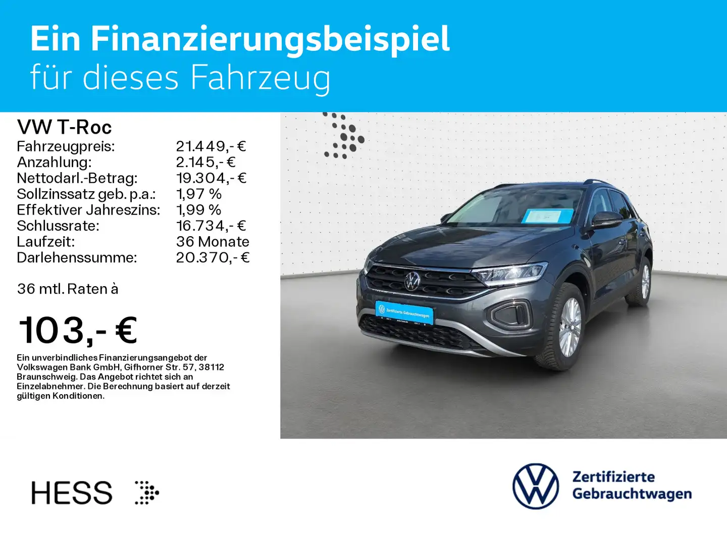 Volkswagen T-Roc 1.0 TSI LIFE*LED*DIGITAL*NAVI*PDC*SHZ*16ZO Gris - 2