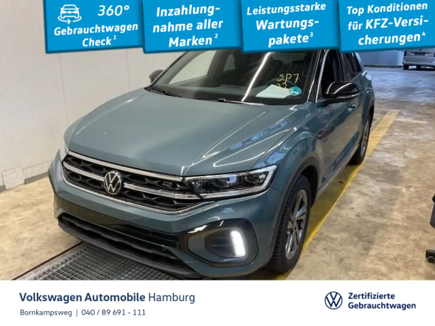 Volkswagen T-Roc 1.5 TSI R-Line DSG AHK Navi Kamera Blau - 1
