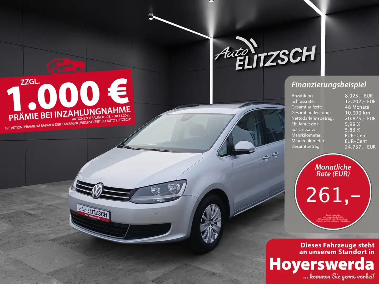 Volkswagen Sharan TSI Comfortline 7-Si Navi ACC PDC SH LM Silber - 1