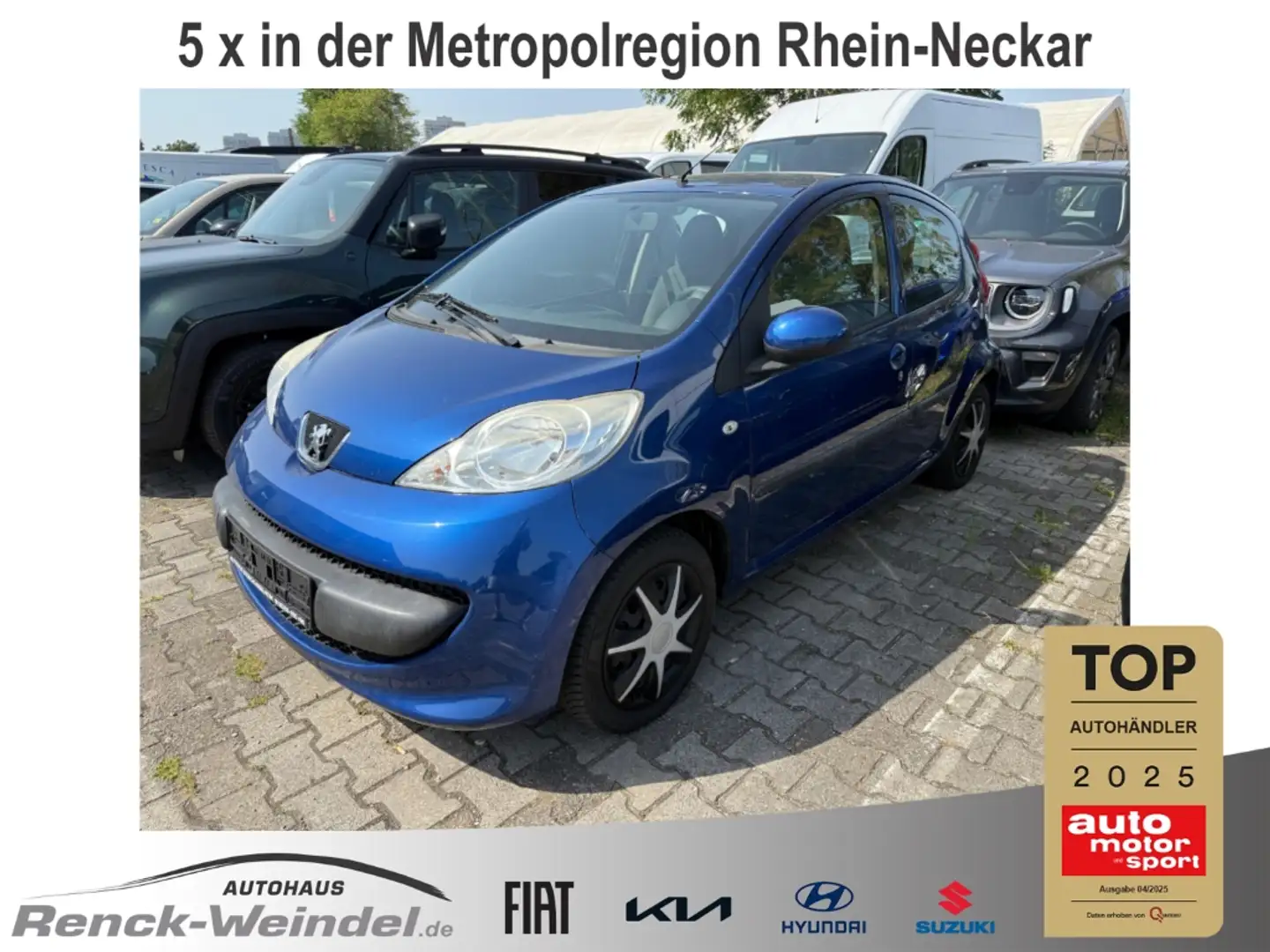 Peugeot 107 Filou 1.0 GA Klima Privacyverglasung teilb.Rücksb Blauw - 1