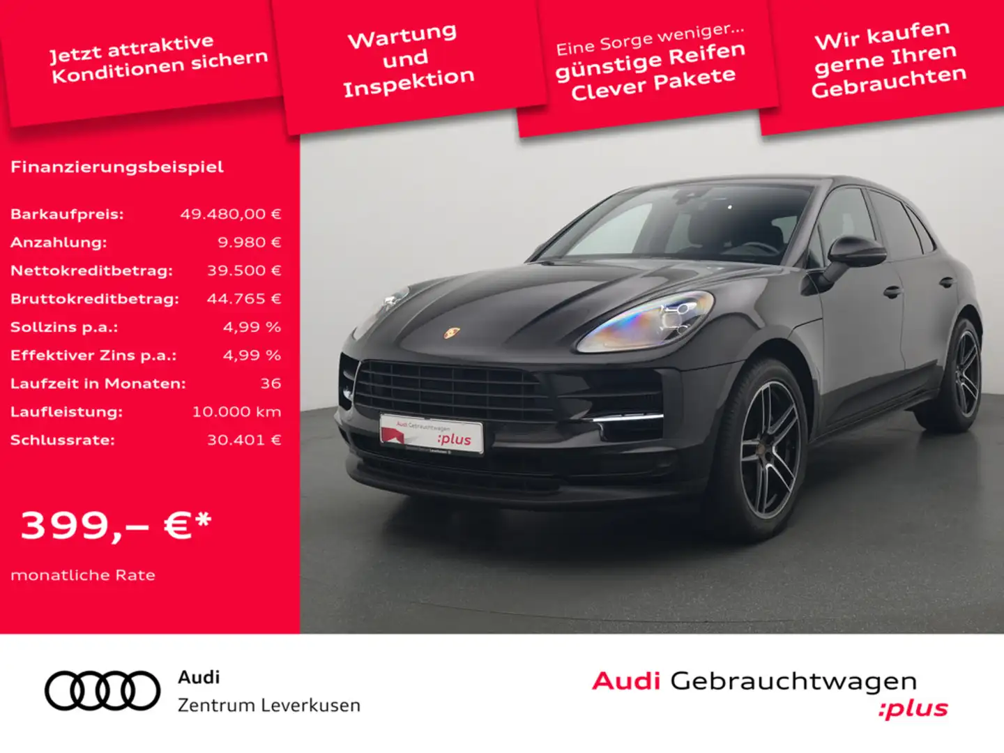 Porsche Macan S LEDER LUFT NAVI AHK MEMORY KAM SHZ LE Schwarz - 1