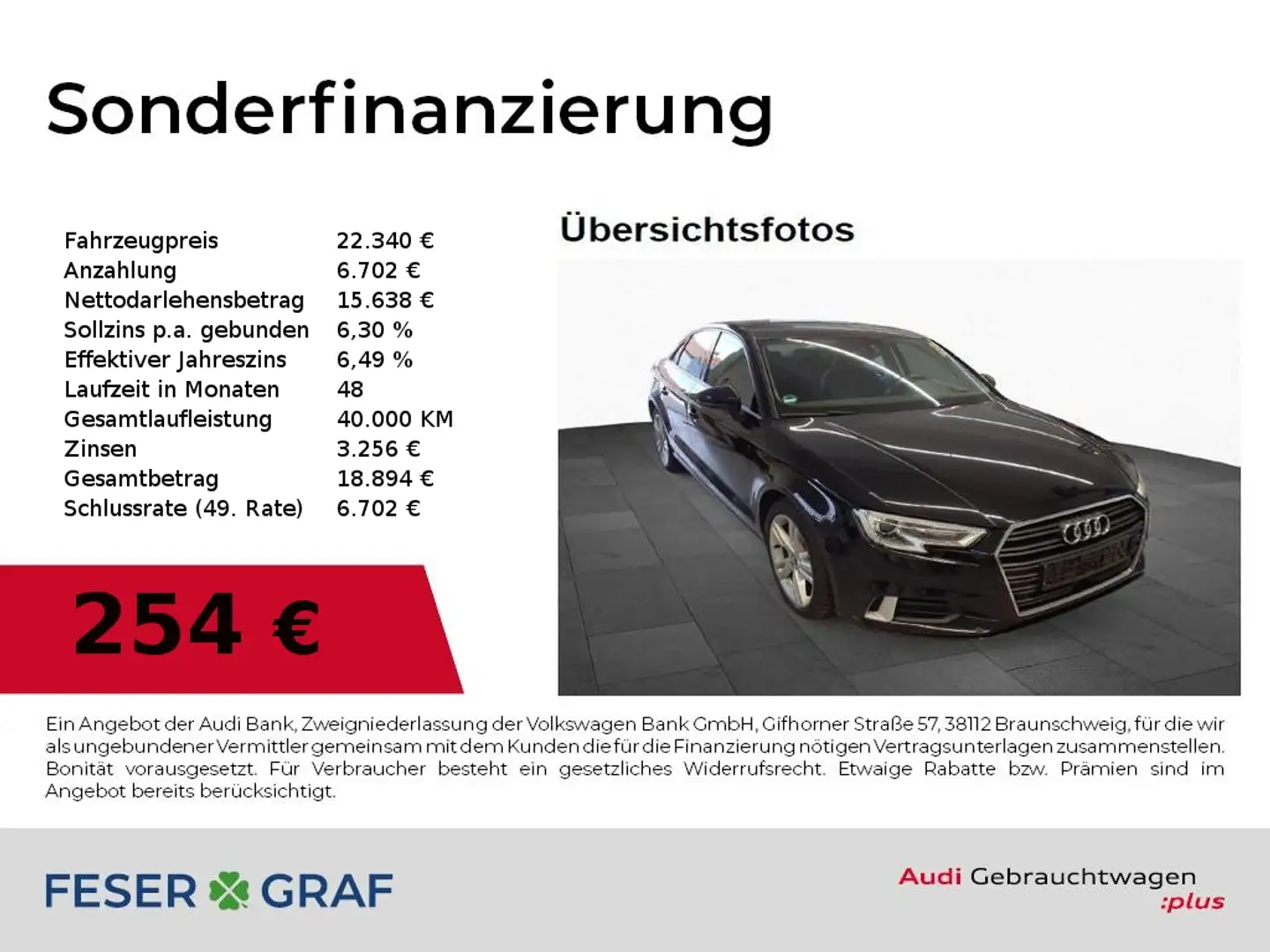 Audi A3 Lim 35 TDI S tronic sport Navi,Xenon,Sportsitze,PD Schwarz - 1