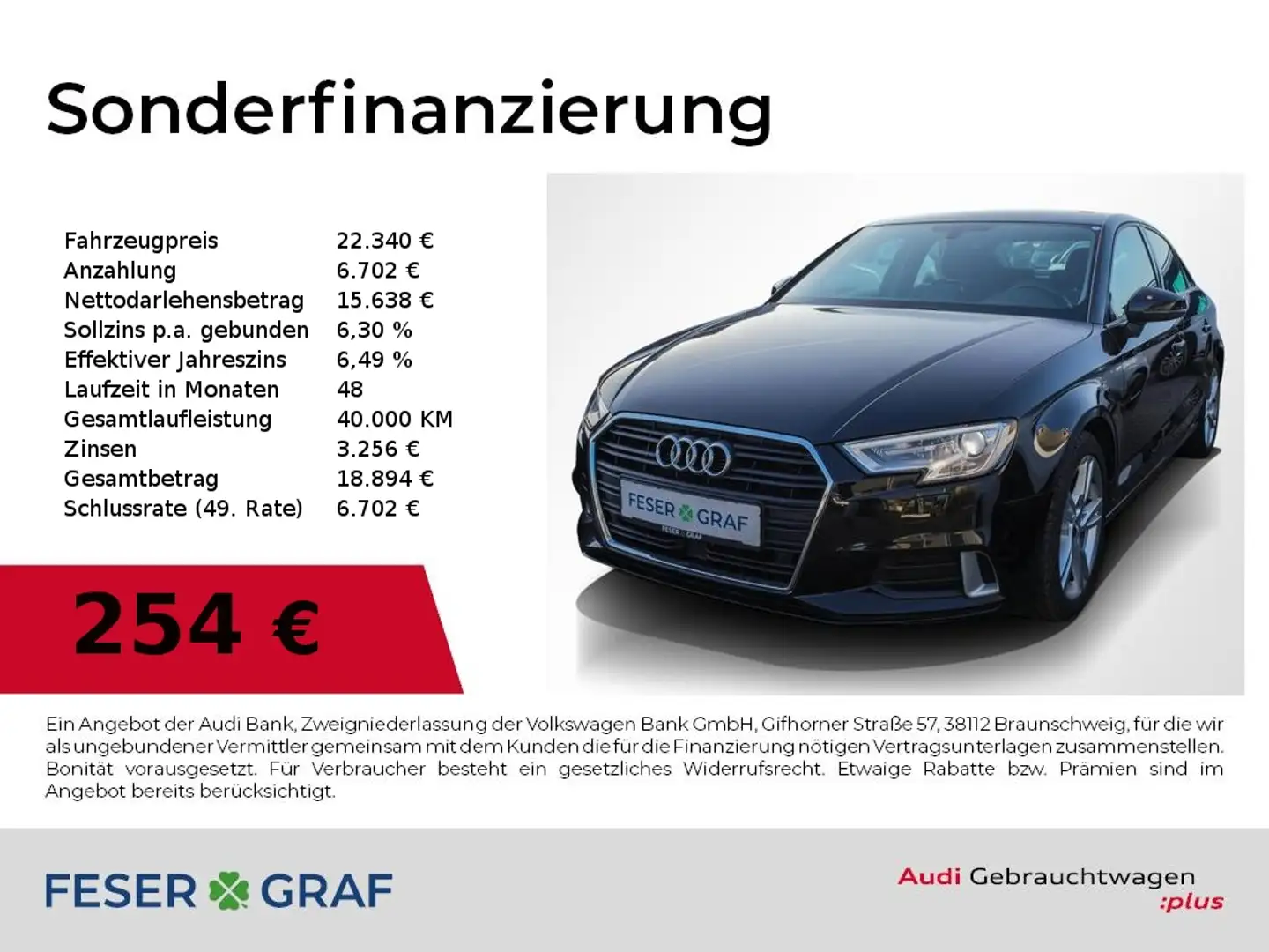 Audi A3 Lim 35 TDI S tronic sport Navi,Xenon,Sportsitze,PD Schwarz - 1