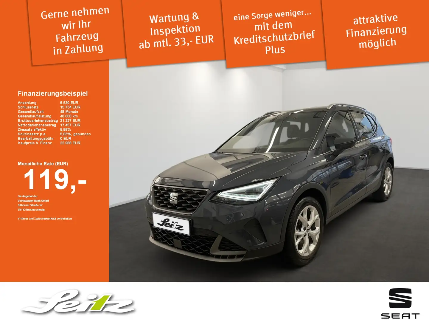 SEAT Arona FR 1.0 TSI DSG FR *PDC*NAVI*SITZH* Gris - 1
