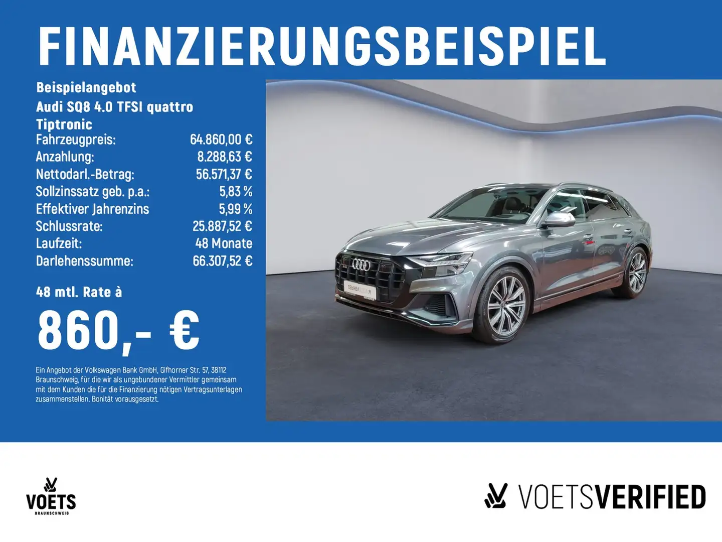 Audi SQ8 4.0 TFSI quattro Tiptronic MATRIX-LED+SHZ+PDC Grau - 2