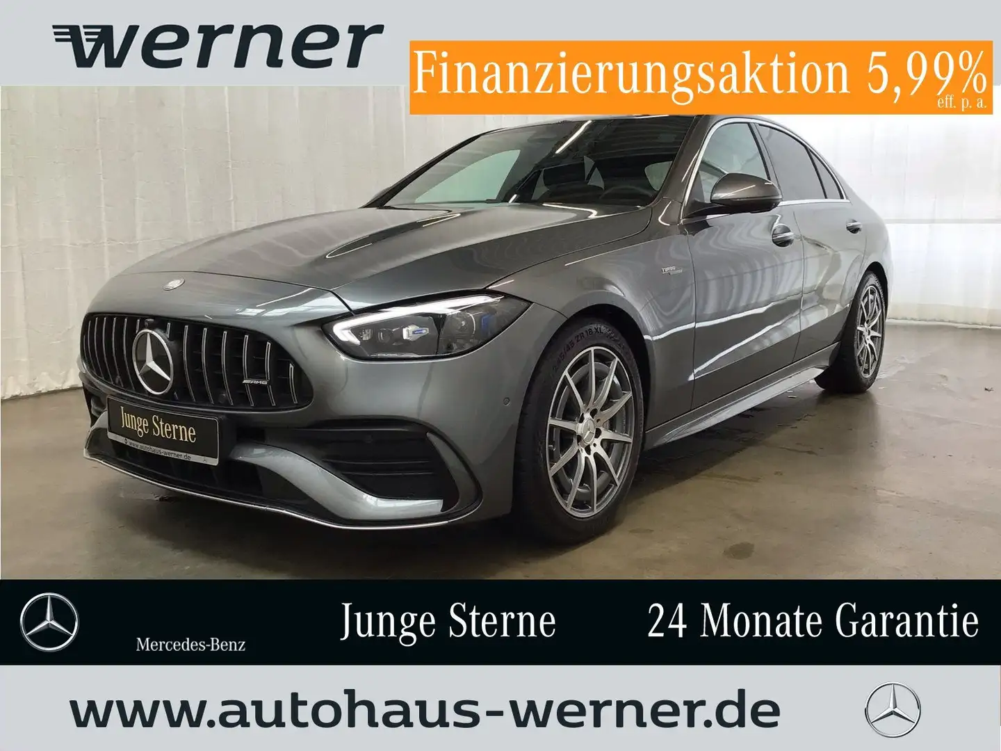 Mercedes-Benz C 43 AMG 4M PREM+ PANO MEMO 4,5°HA WDGS BURME 360° KEYLGO Gris - 1