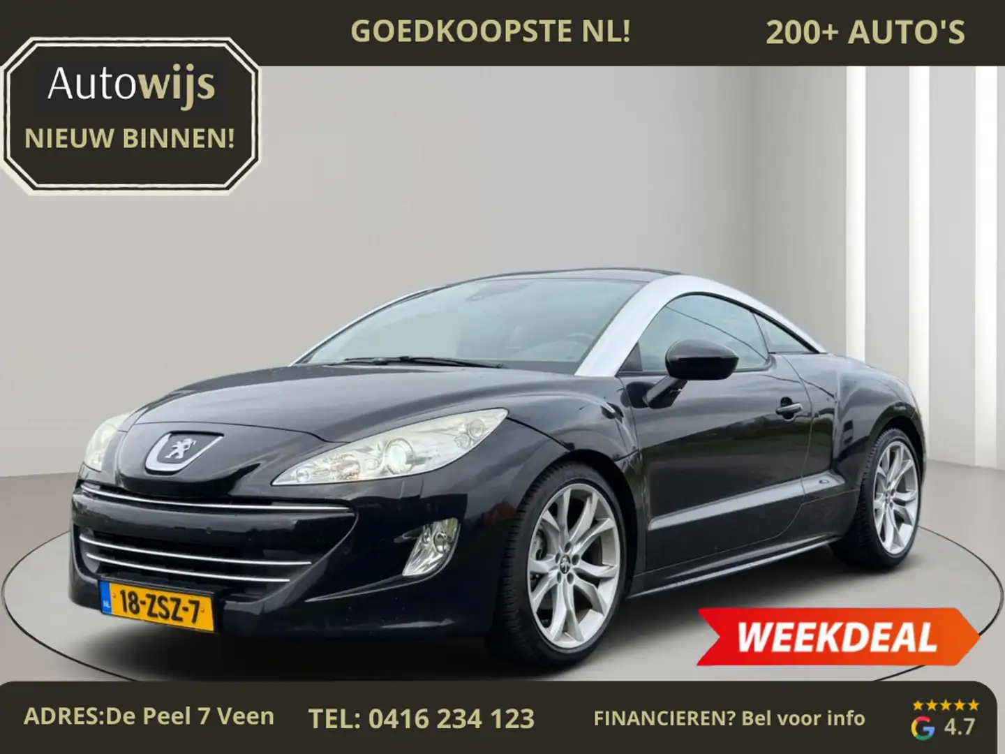 Peugeot RCZ 1.6 THP|156PK|LEDER|NAVI|ELEKSTOEL|JBL|XENON|NL AU Negro - 1