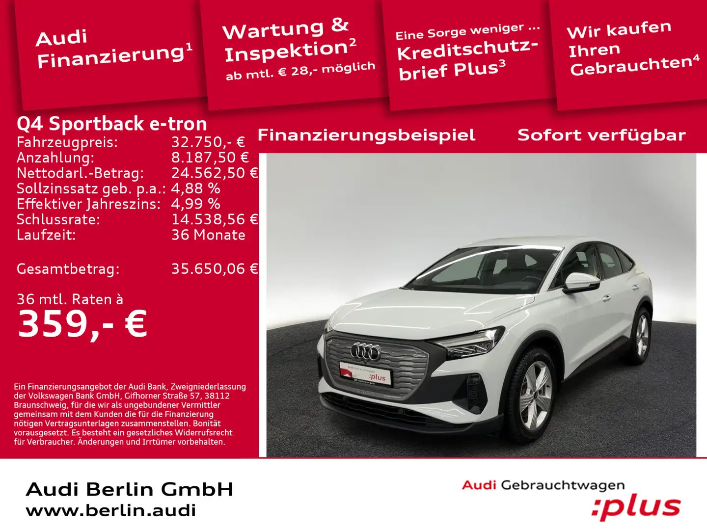 Audi Q4 e-tron Q4 Sportback 40 e-tron LED RFK NAVI HUD VIRTUAL Weiß - 1