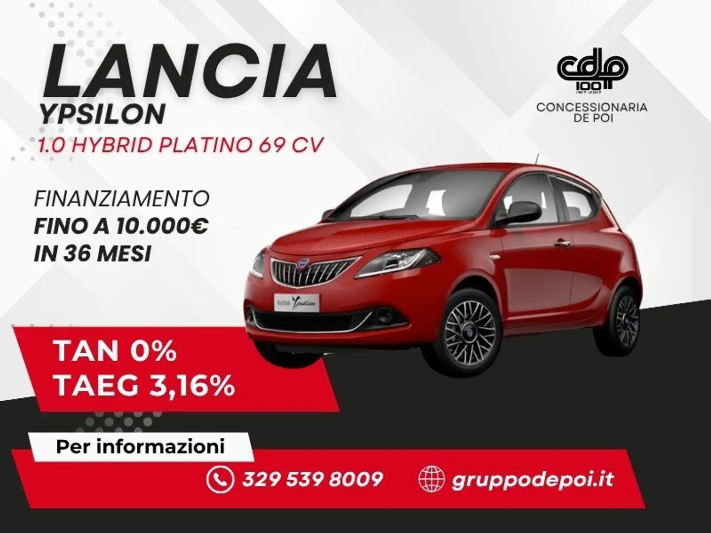 Lancia Ypsilon Ypsilon 1.0 FireFly 5 porte S&S Hybrid Platino Grigio - 1