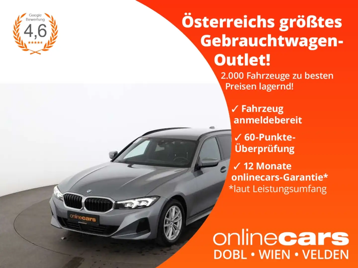 BMW 318 d Touring Aut LED AHK HEAD-UP STANDHZG LEDER Gri - 1