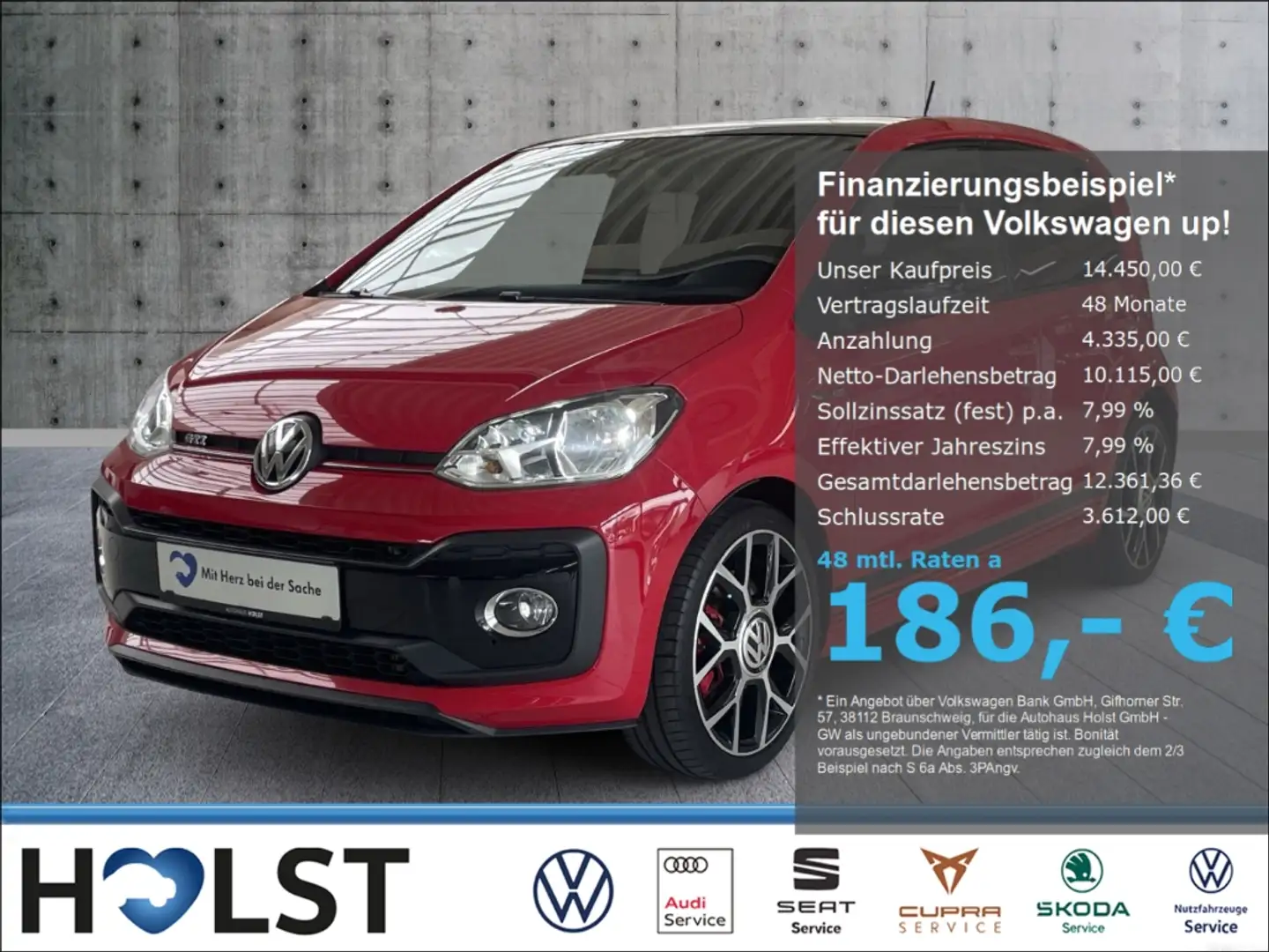 Volkswagen up! 1.0TSI GTI GRA Clima PDC Nebel SHZ Rot - 1