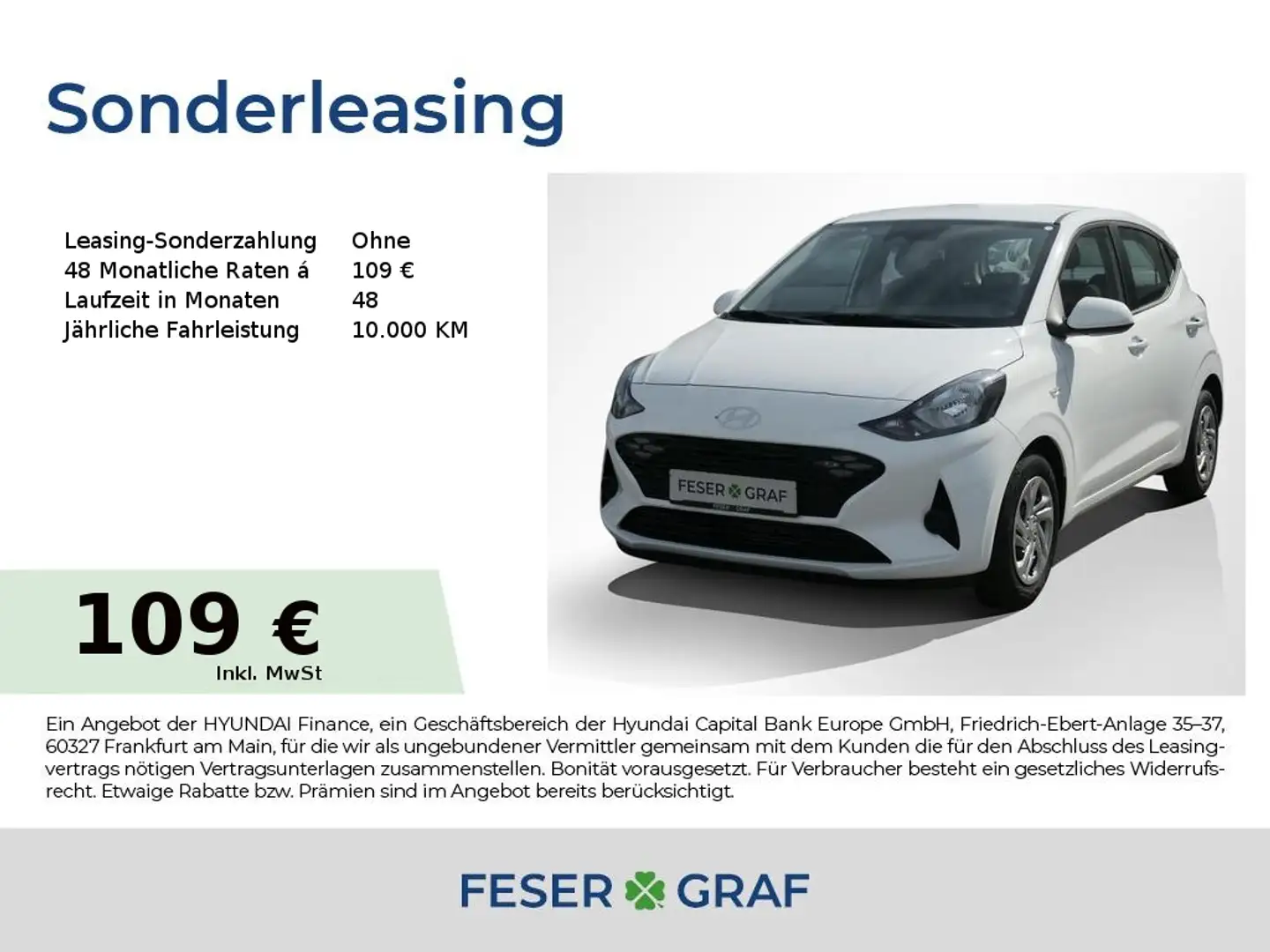 Hyundai i10 SELECT NAVI CAM LED-TFL KLIMA USB CARPLAY Weiß - 1