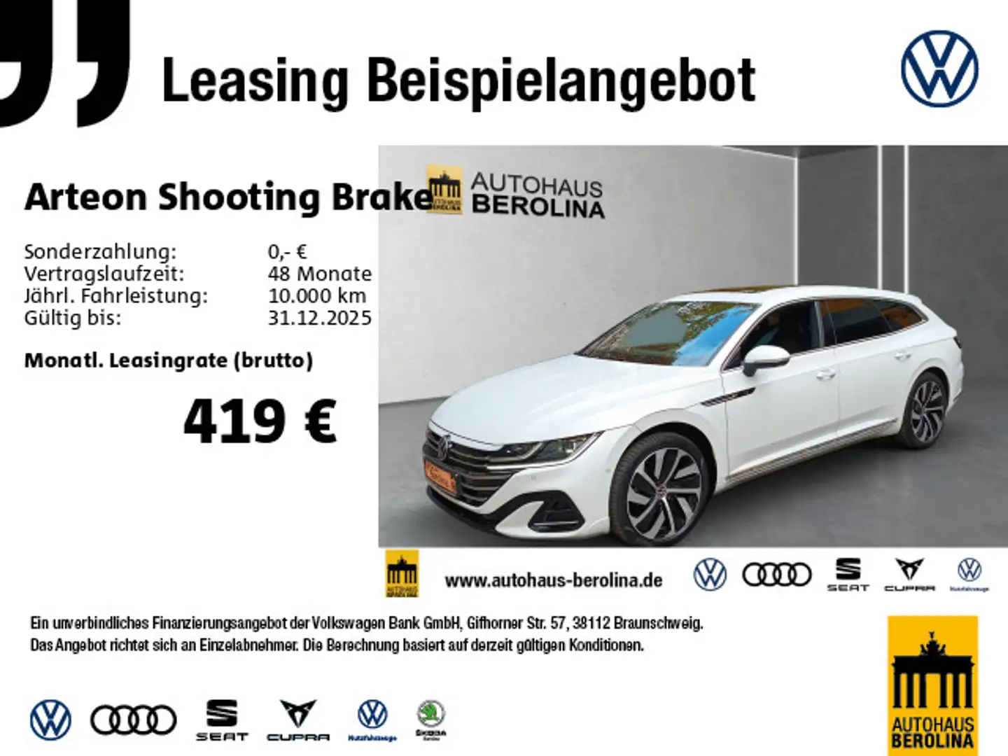 Volkswagen Arteon 1.4 eTSI R-Line DSG *STDH* Weiß - 1