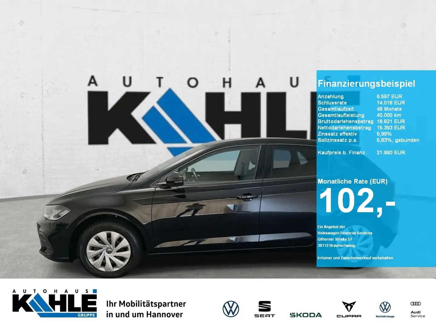 Volkswagen Polo VI 1.0 TSI Life Black LED Navi Sitzh PDC Schwarz - 1