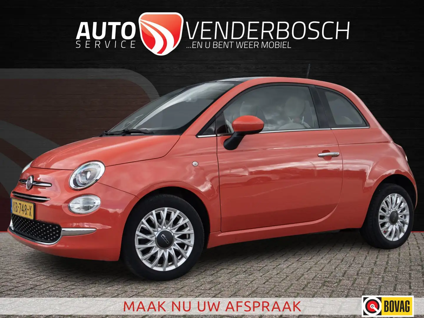 Fiat 500 0.9 TwinAir Turbo Lounge 80pk | Pano | Clima | Nav Rouge - 1