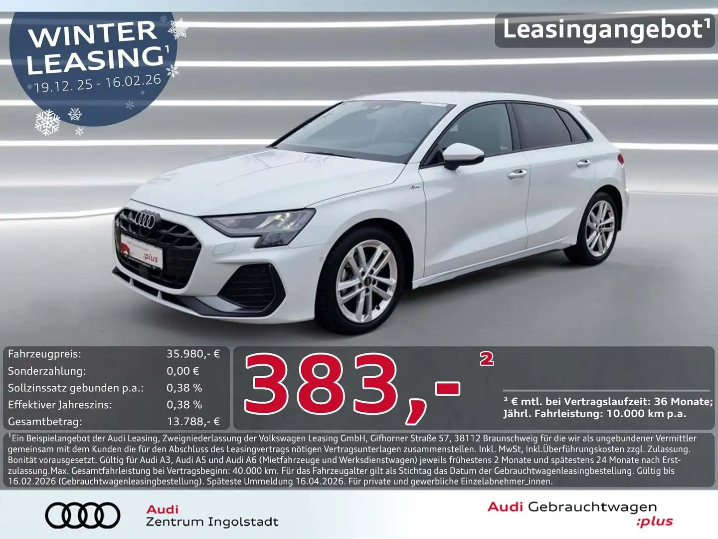 Audi A3 Sportback 35 TDI S line NAVI+ LED ACC KAM. Weiß - 1