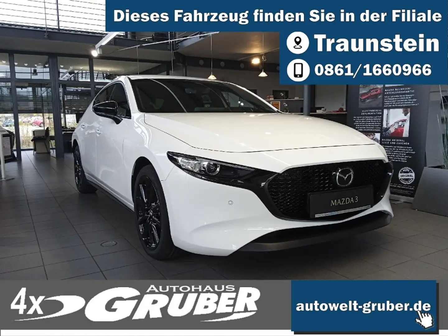 Mazda 3 2.5L e-SKYACTIV G Automatik Homura Wit - 1