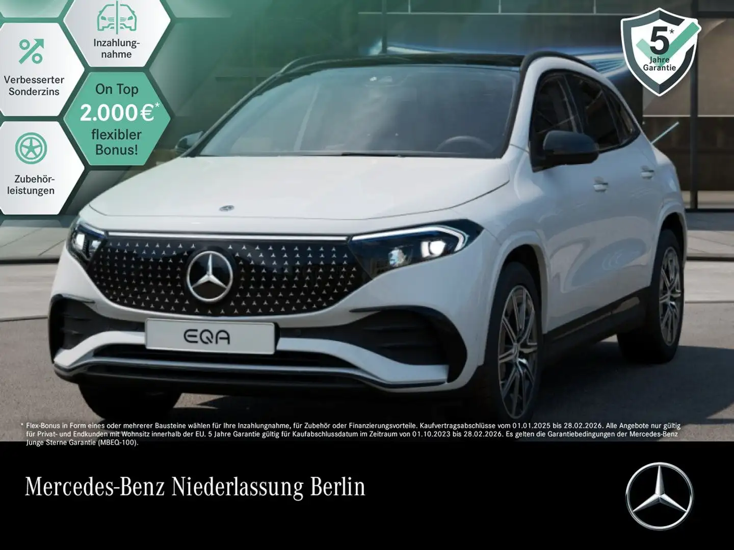Mercedes-Benz EQA 350 4M AMG+NIGHT+PLUS-PAKET+PANO+KAMERA+MEMORY Weiß - 1