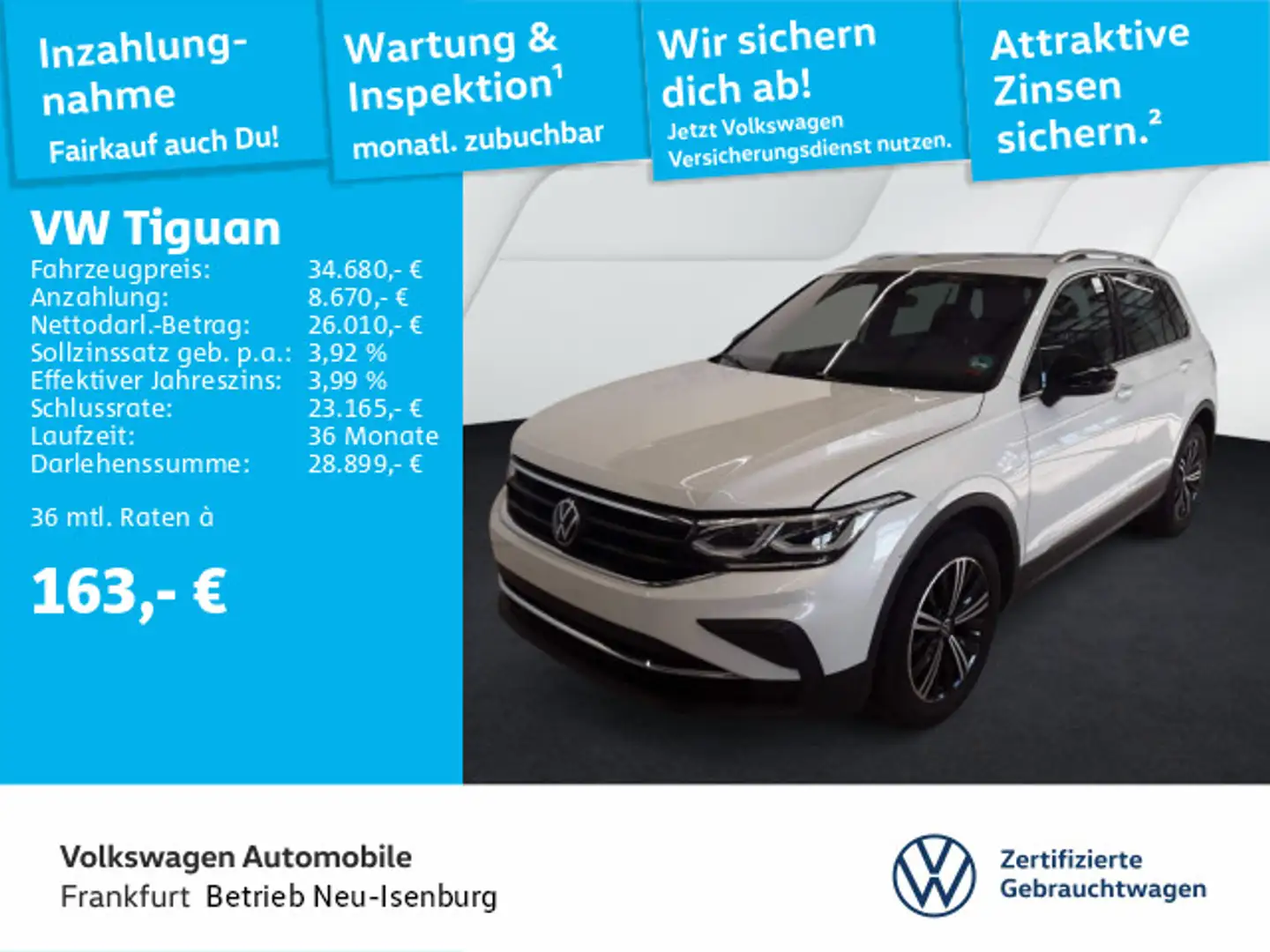 Volkswagen Tiguan 2.0 TDI DSG Move Navi AHK LED-Matrix-Sche Weiß - 2