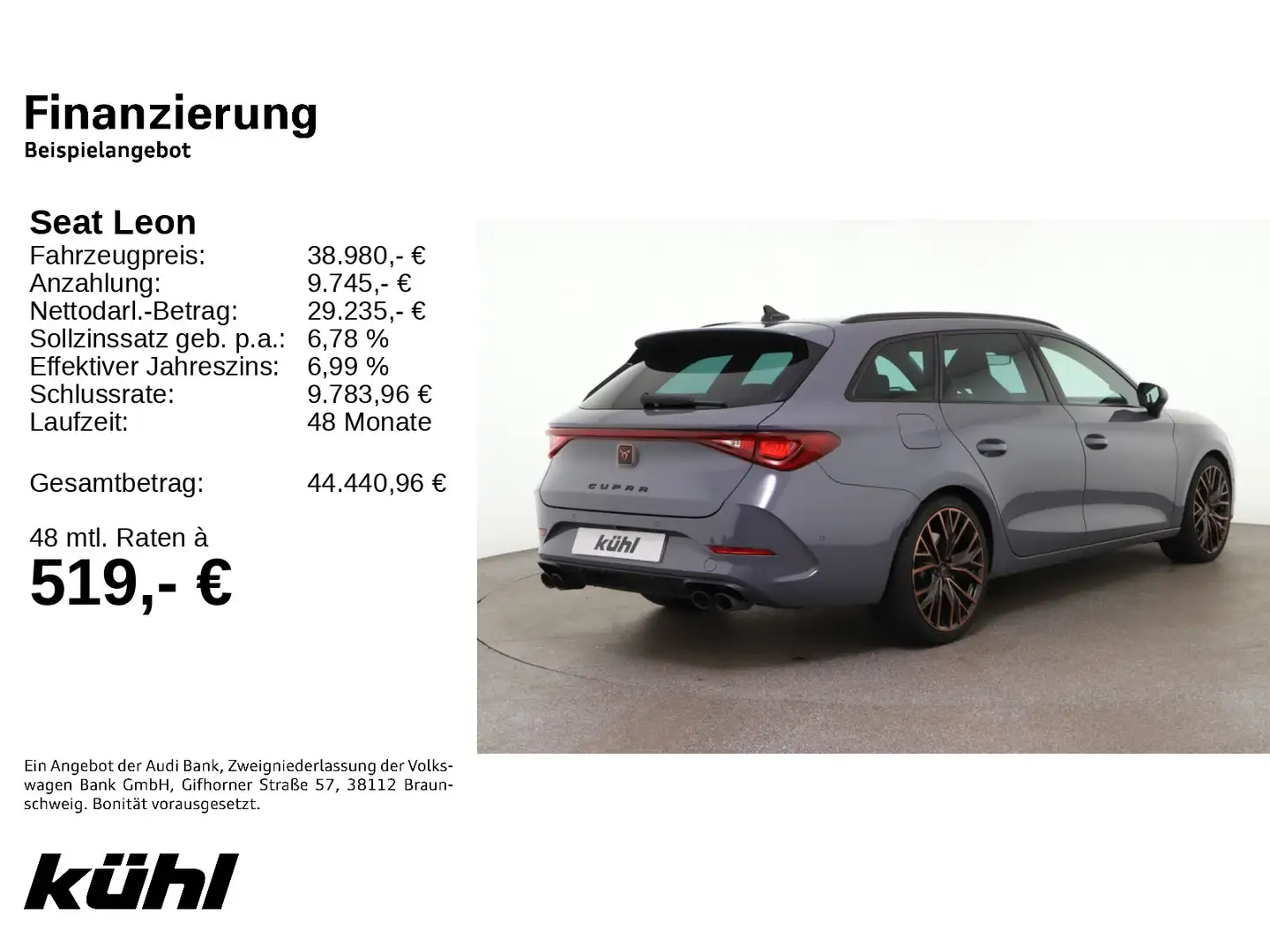 SEAT Leon Sportstourer 2.0 TSI DSG VZ 4Drive Grau - 2