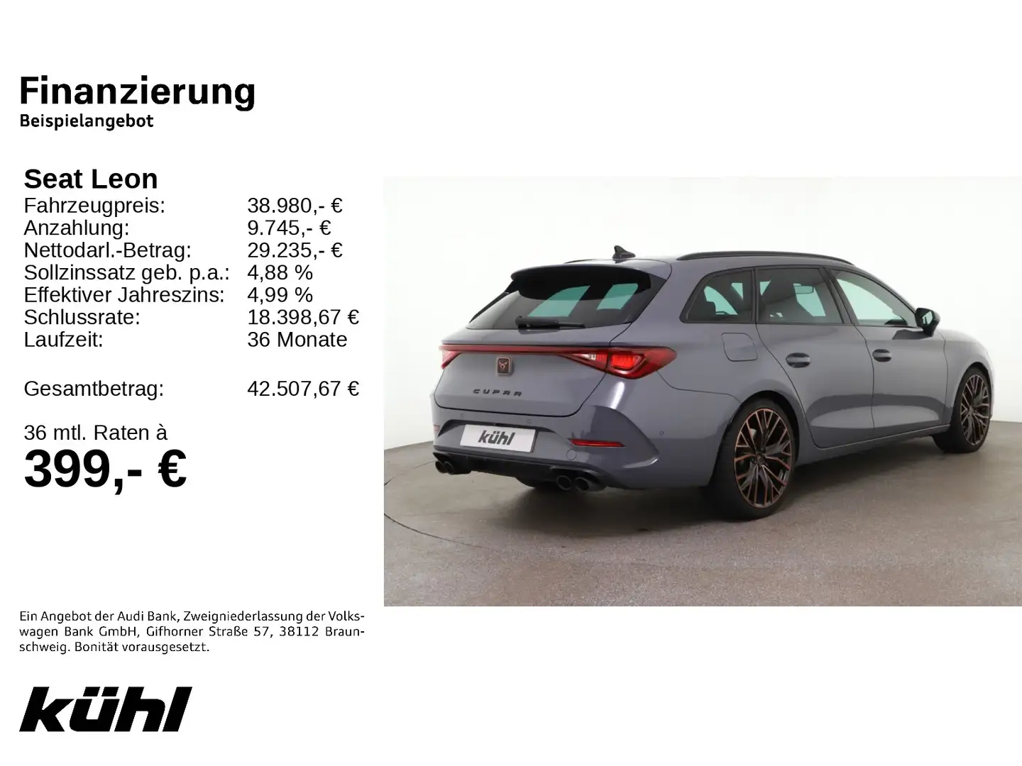 SEAT Leon Sportstourer 2.0 TSI DSG VZ 4Drive Grau - 2