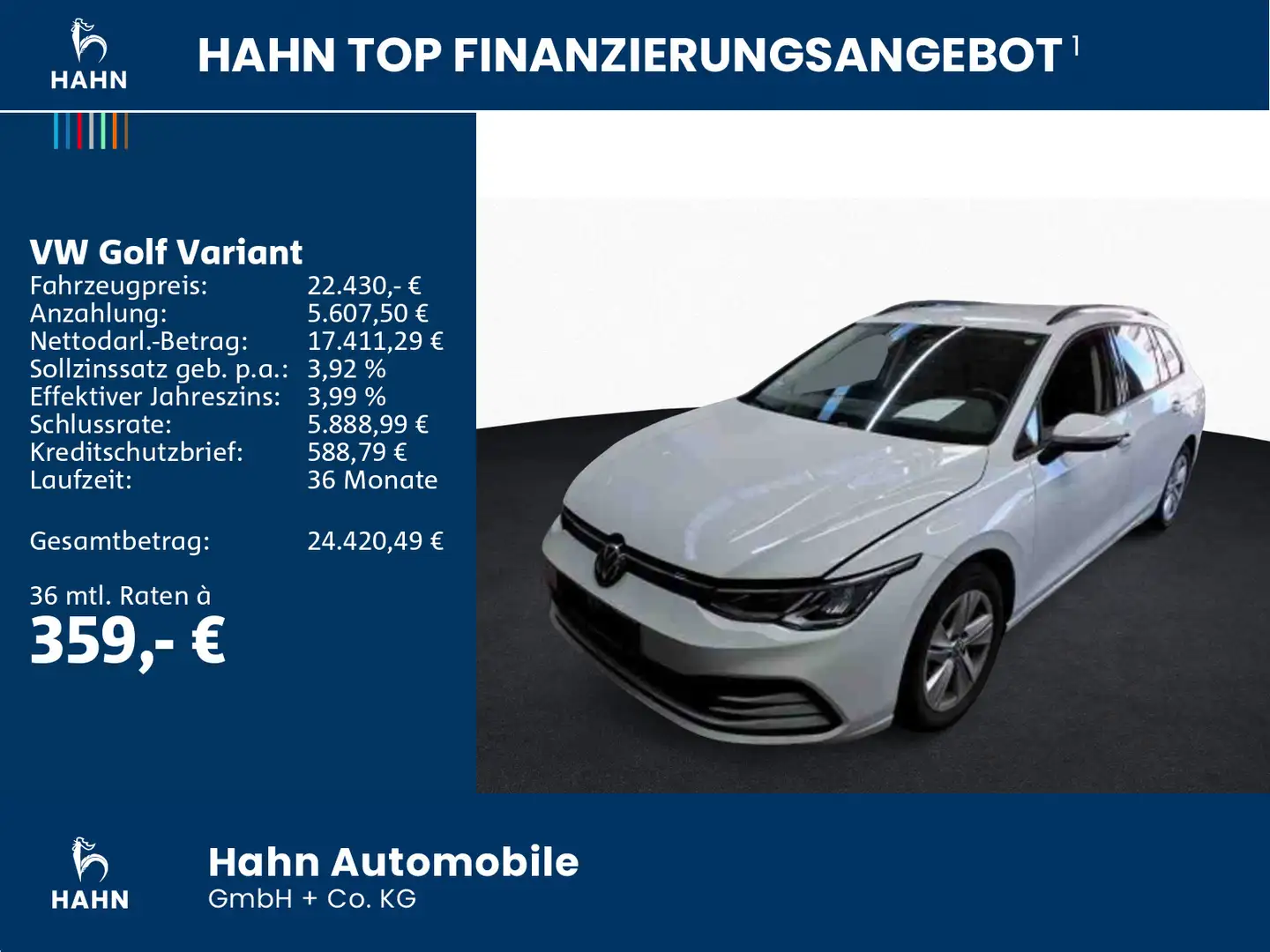 Volkswagen Golf Variant VIII 1.0 eTSI DSG Life Navi LED Weiß - 2