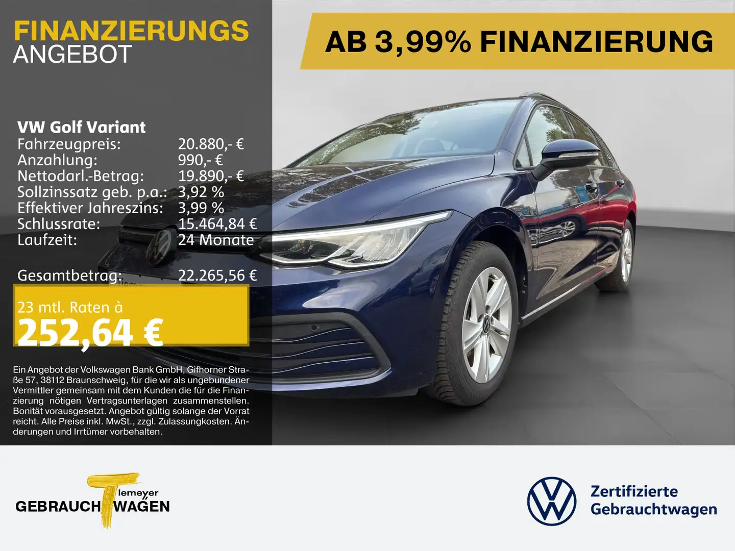 Volkswagen Golf Variant 1.5 TSI DSG LIFE LED AHK NAVI APP-C Blau - 1