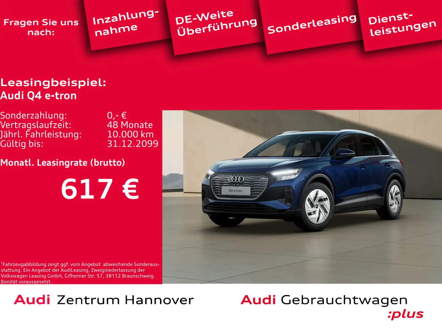 Audi Q4 e-tron 40 Pano AHK Navi Kamera virtual Blau - 1