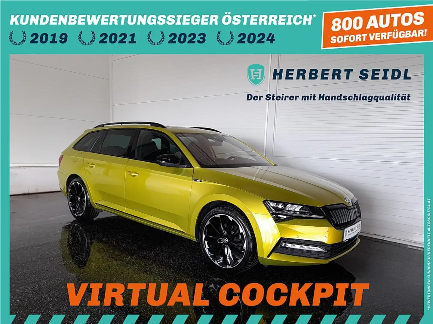 Skoda Superb Kombi SPORTLINE IV 156/218 DSG *SKY / STANDHZG ... Gelb - 1