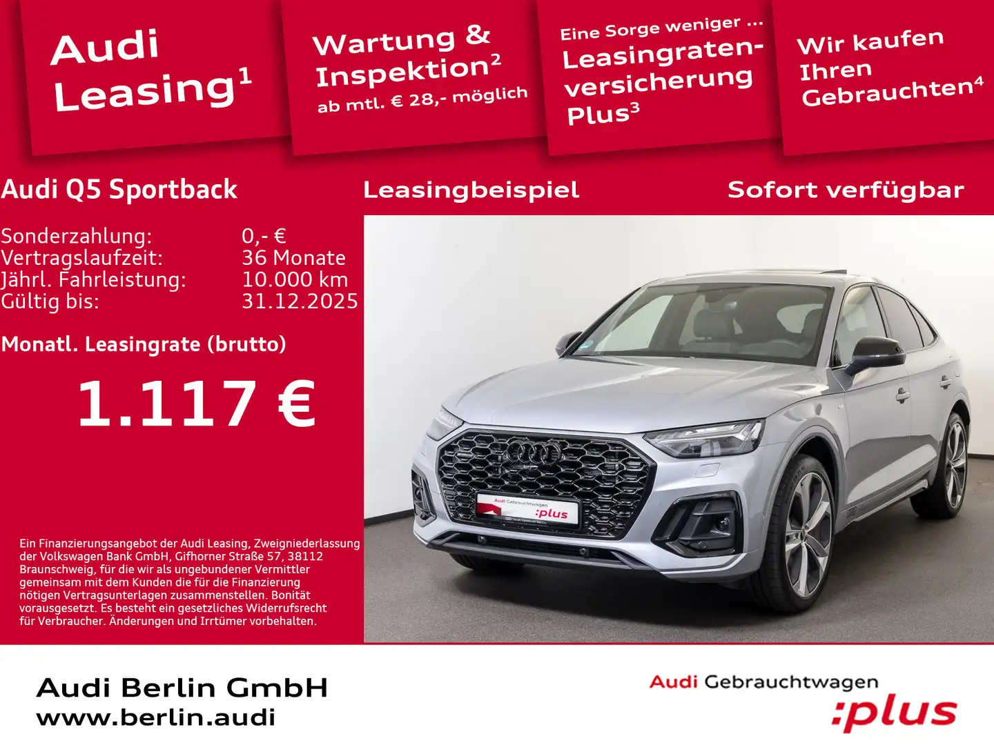 Audi Q5 S line 55 TFSI e qu. S tronic Silber - 1