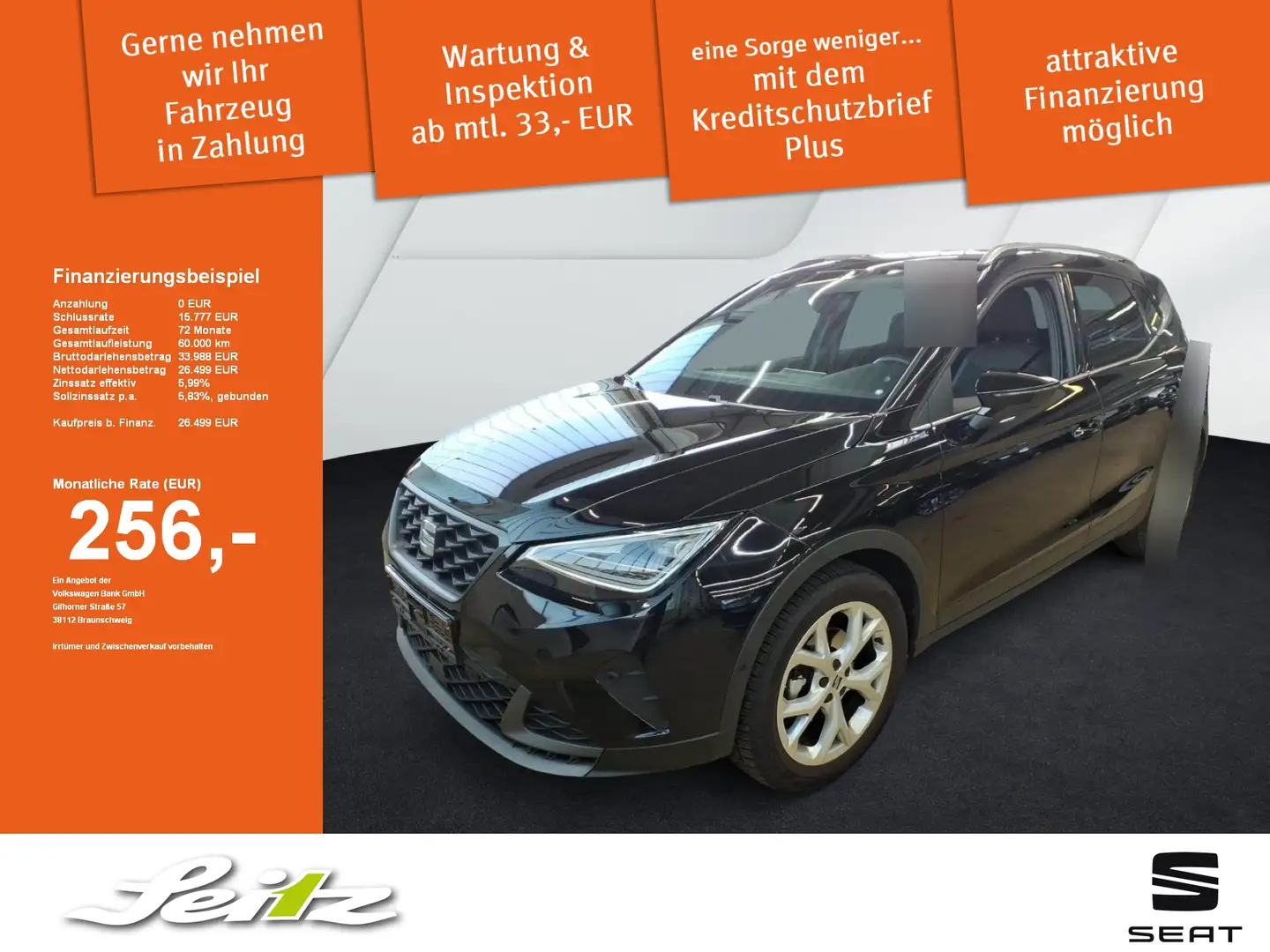 SEAT Arona 1.5 TSI FR *AHK*LED*KAMERA*NAVI* Noir - 1