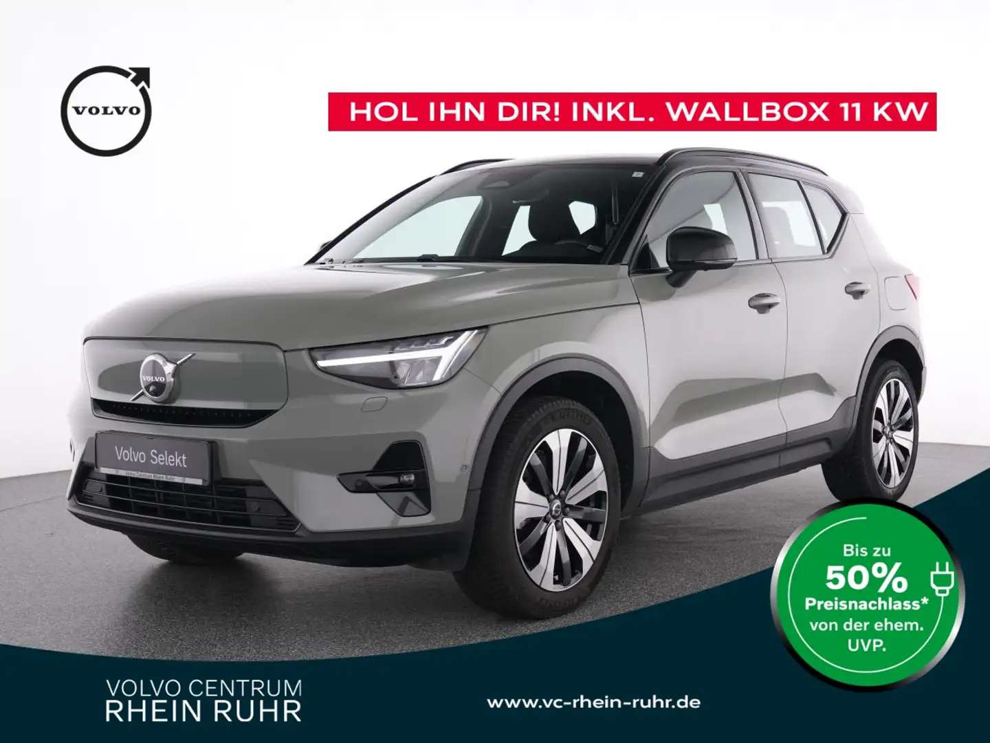 Volvo XC40 PURE ELECTRIC ULTIMATE AHK+PANO+STANDHZ+MET Grün - 1